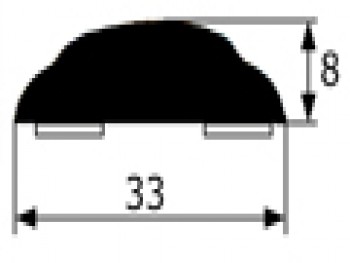 Moldura adhesiva negra Renault 5,7,12 y 18 vendida por metros